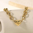 18k Puffy Heart Necklace - Golden Hour BoutiqueNecklaces