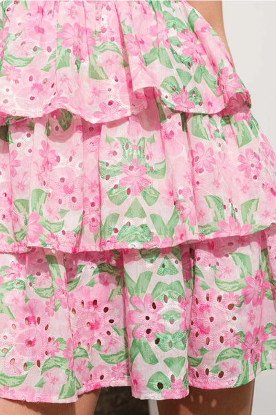 Make Hast Floral Tiered Mini Dress