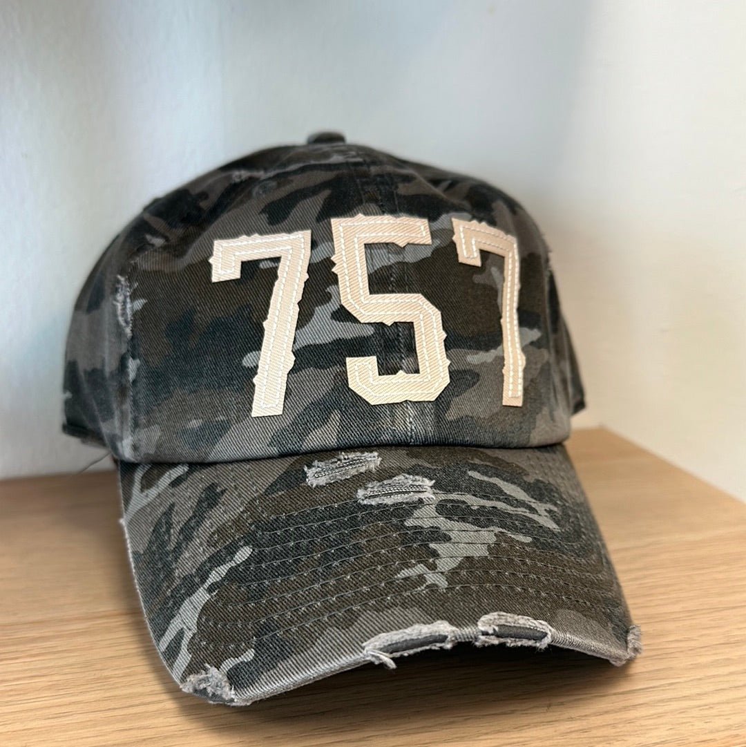 757 Area Code Ball Caps - Golden Hour Boutique