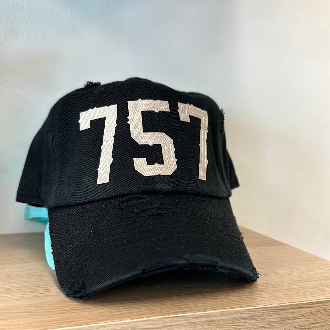 757 Area Code Ball Caps - Golden Hour Boutique