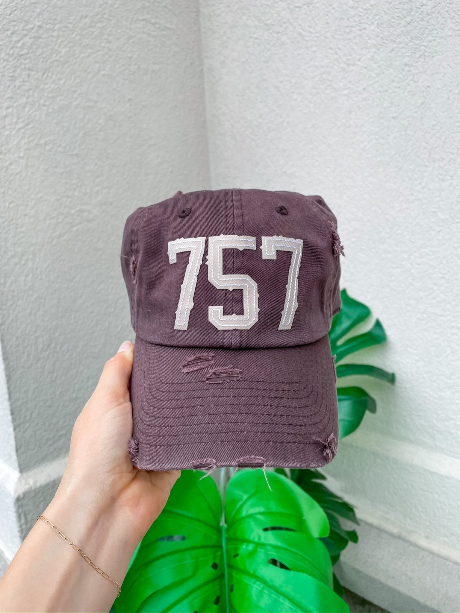 757 Area Code Ball Caps - Golden Hour Boutique