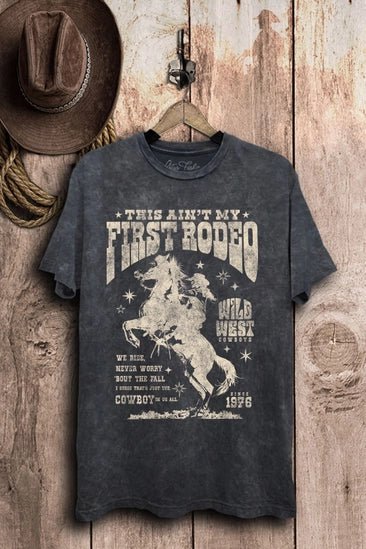 Aint My First Rodeo Mineral Wash Tee - Golden Hour BoutiqueGraphic Tees