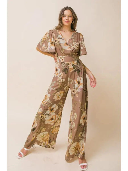 All In Floral Jumpsuit - Golden Hour Boutique