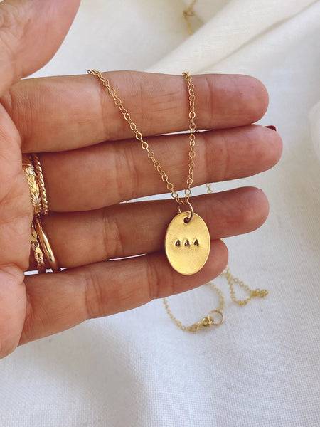 Angel Number Gold Filled Coin Necklace - Golden Hour Boutique