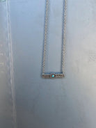 Aztec Bar Turq Silver Necklace - Golden Hour Boutique