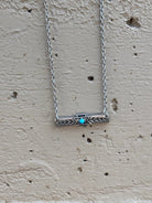 Aztec Bar Turq Silver Necklace - Golden Hour Boutique