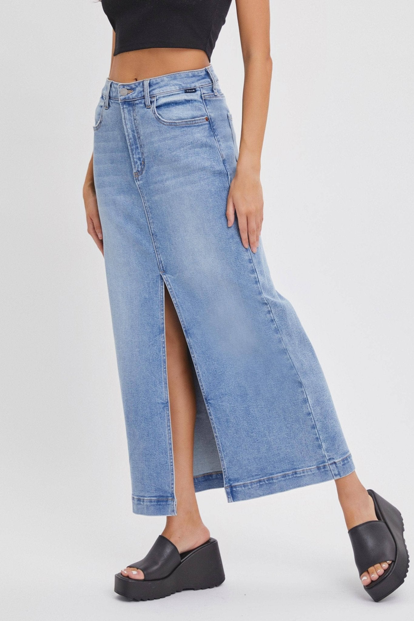 Back To Reality Denim Maxi Skirt - Golden Hour Boutique