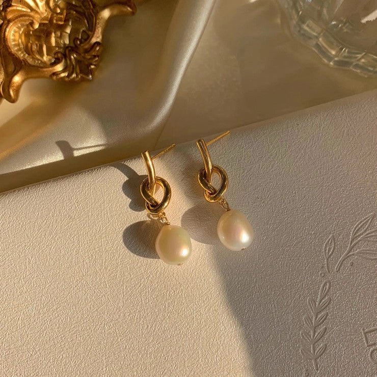 Baroque Pearl Knot Earrings - Golden Hour BoutiqueEarrings