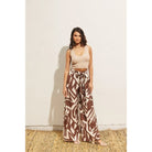 Best Wishes Brown Abstract Pants - Golden Hour BoutiqueWide Leg Pants