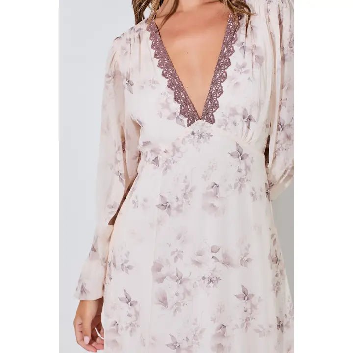 Beyond Time Floral Long Sleeve Maxi Dress - Golden Hour Boutiquemaxi dresses