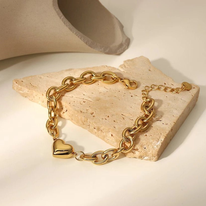 Chunky Heart Bracelet - Golden Hour BoutiqueBracelets