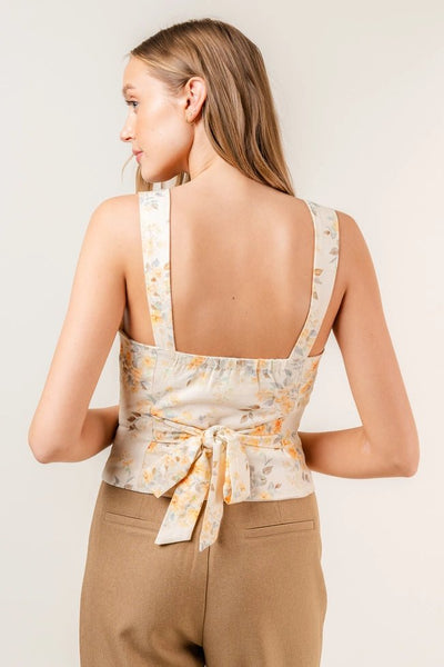 Cottage Core Floral Corset Top - Golden Hour Boutique