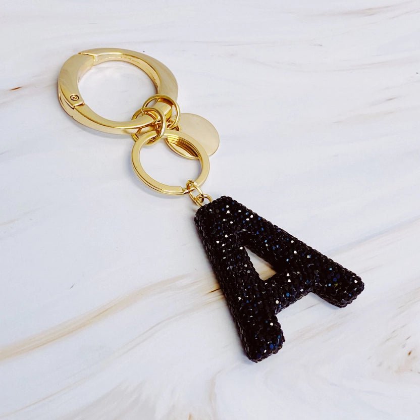 Crystal Bubble Initial Keychain - Golden Hour BoutiqueGifts