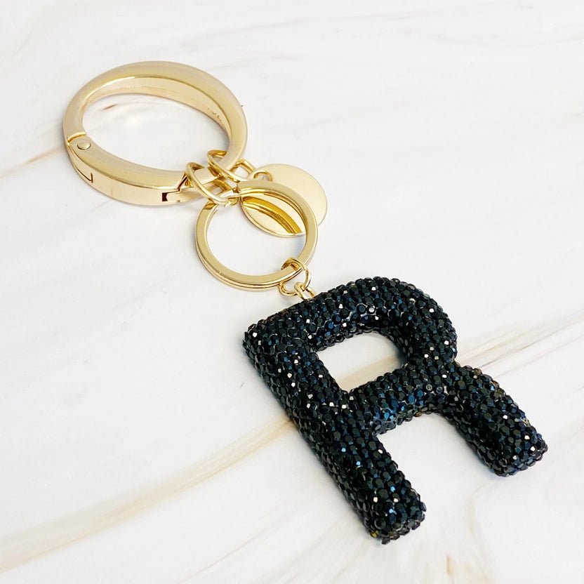 Crystal Bubble Initial Keychain - Golden Hour BoutiqueGifts