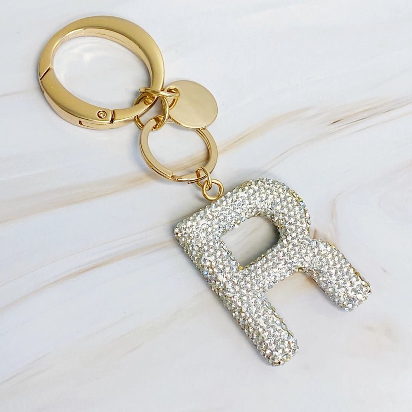 Crystal Bubble Initial Keychain - Golden Hour BoutiqueGifts