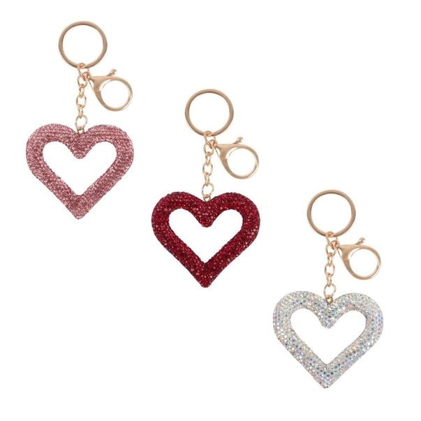 Crystal Open Heart Keychain - Golden Hour BoutiqueKeychains