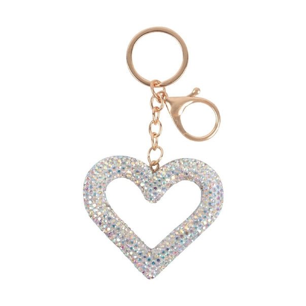 Crystal Open Heart Keychain - Golden Hour BoutiqueKeychains