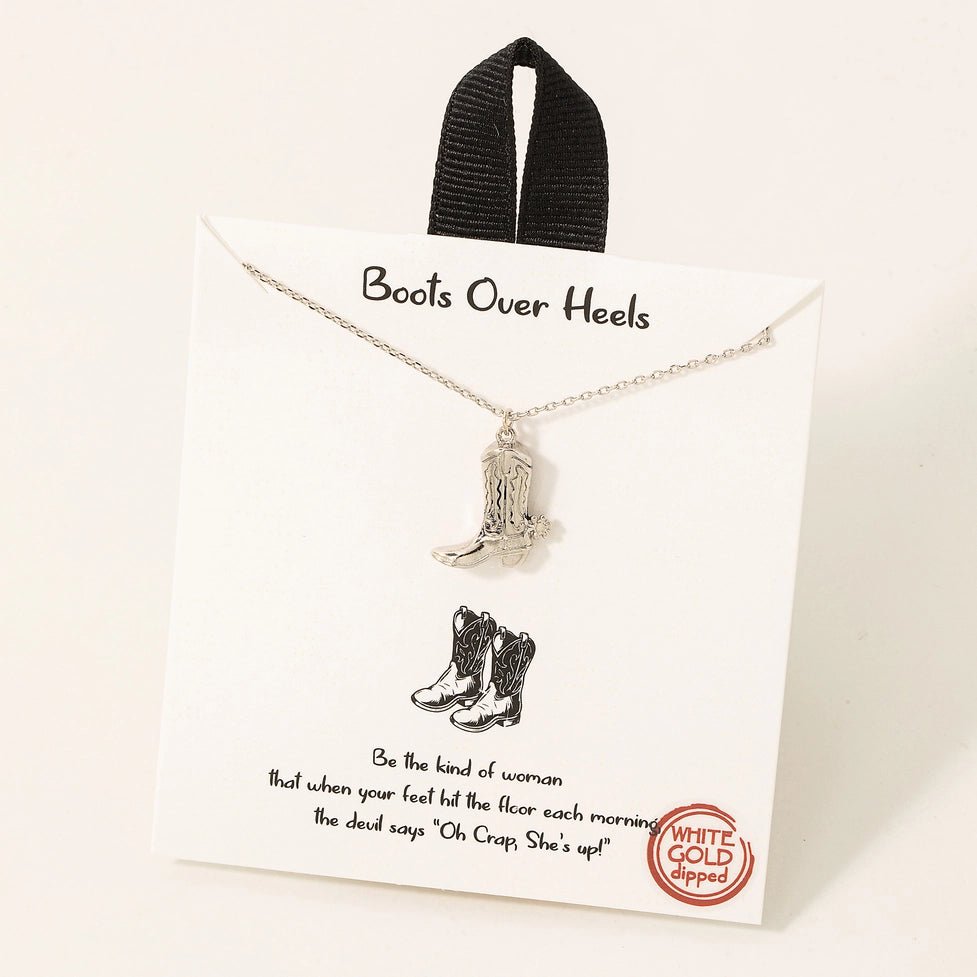 Dainty Cowgirl Boots Necklace - Golden Hour Boutique