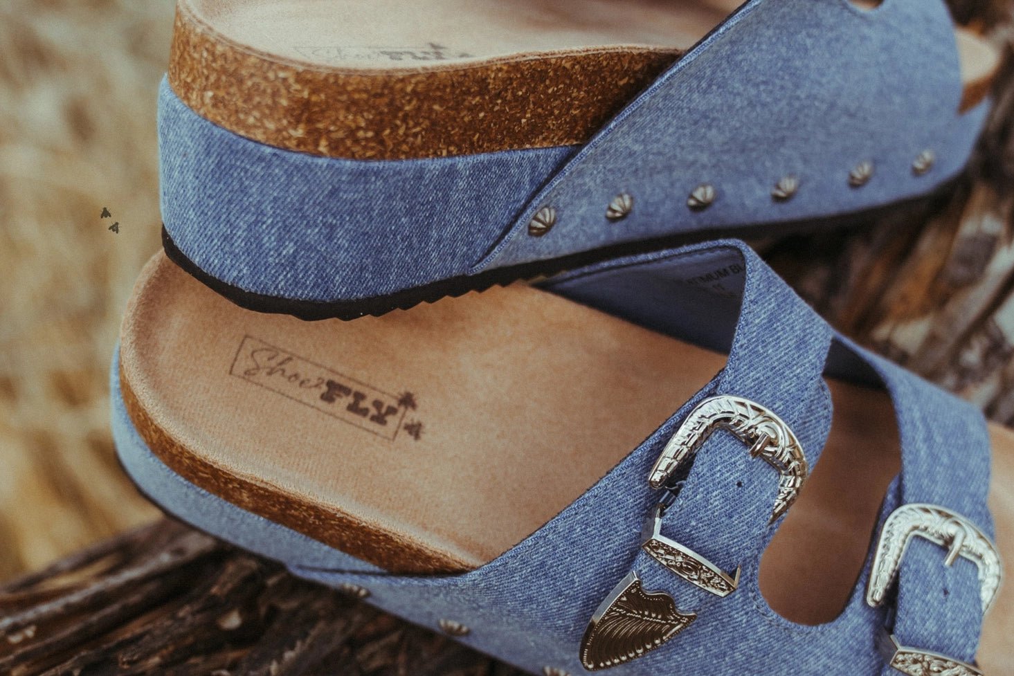 Daze in Denim Buckle Platform Sandals - Golden Hour Boutique