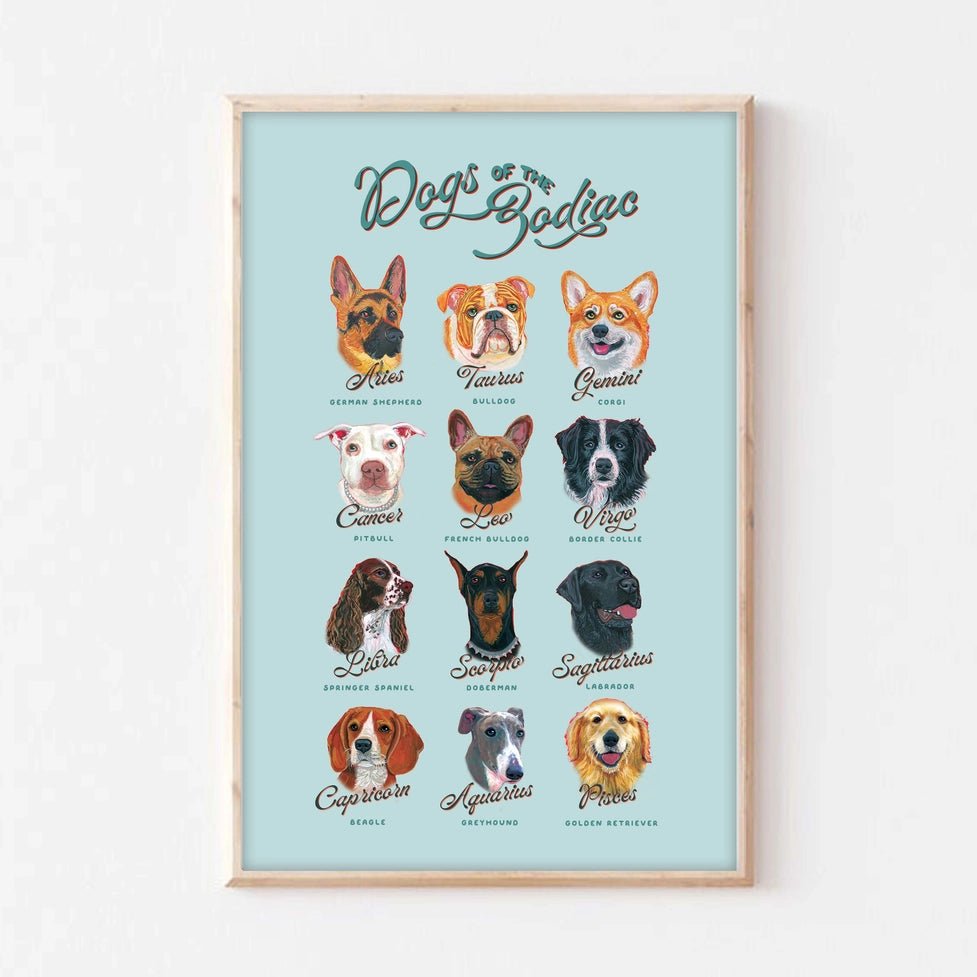 Dogs Of The Zodiacs Print - Golden Hour Boutique