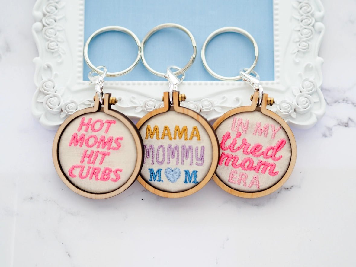 Embroidered Moms Keychains - Golden Hour BoutiqueGifts