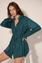 Falling for You Button Up Tie Romper - Golden Hour BoutiqueRompers