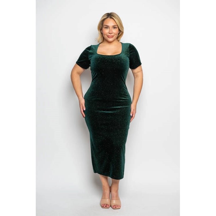 Fine Like Wine Velvet Dress - Golden Hour BoutiqueMidi Dresses