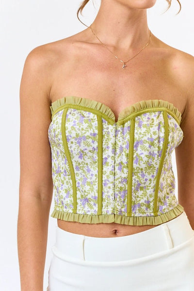 Gardenia Ruffle Corset Top - Golden Hour Boutique