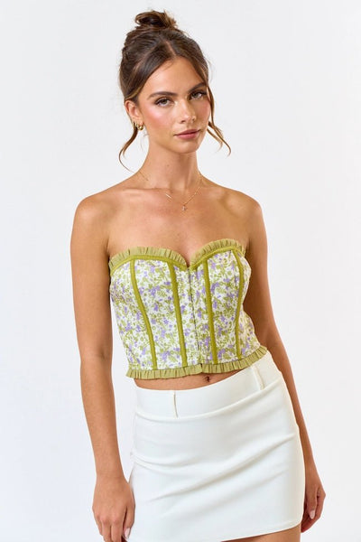 Gardenia Ruffle Corset Top - Golden Hour Boutique