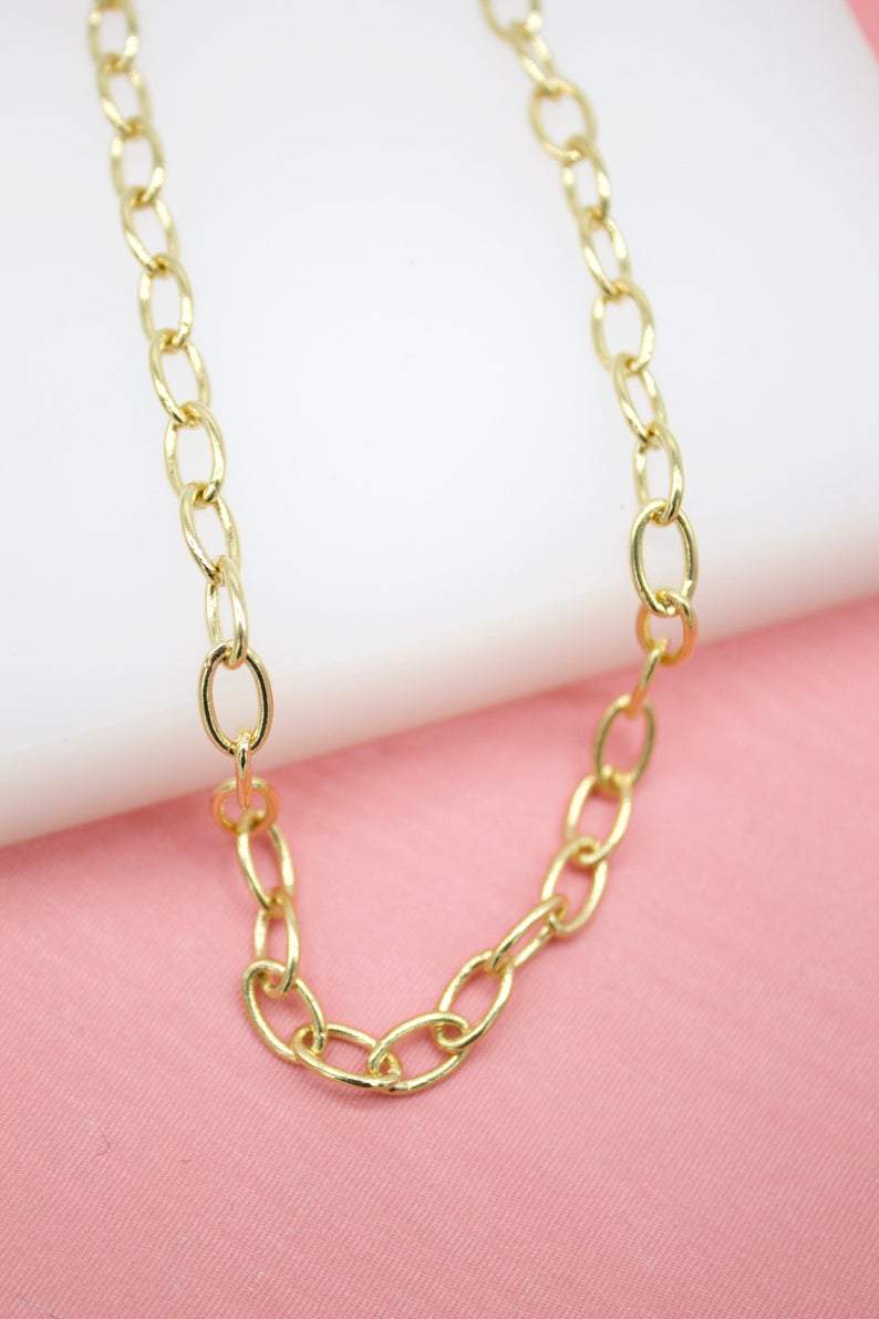 Gold 5mm Oval Link Chain Necklace - Golden Hour Boutique