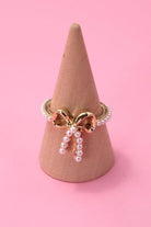 Gold Pearl Bow Ribbon Ring - Golden Hour BoutiqueRings