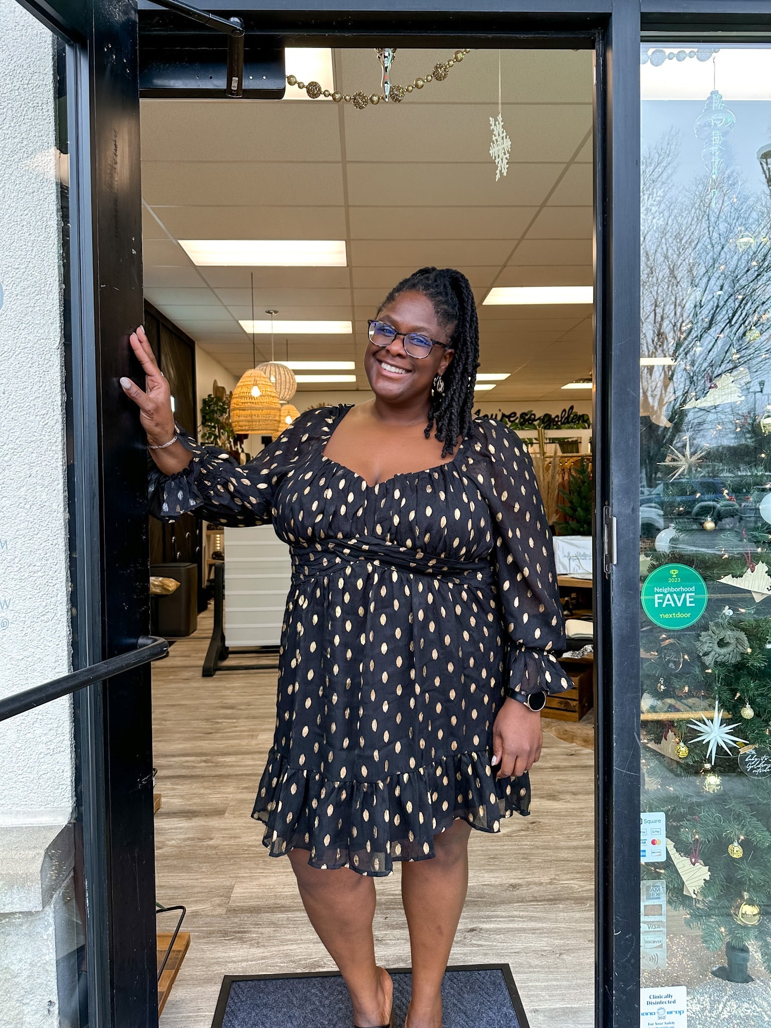 Good As Gold Polka Dot Dress - Golden Hour Boutique