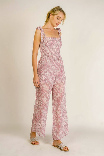 Gypsy Island Smocked Jumpsuit - Golden Hour Boutique