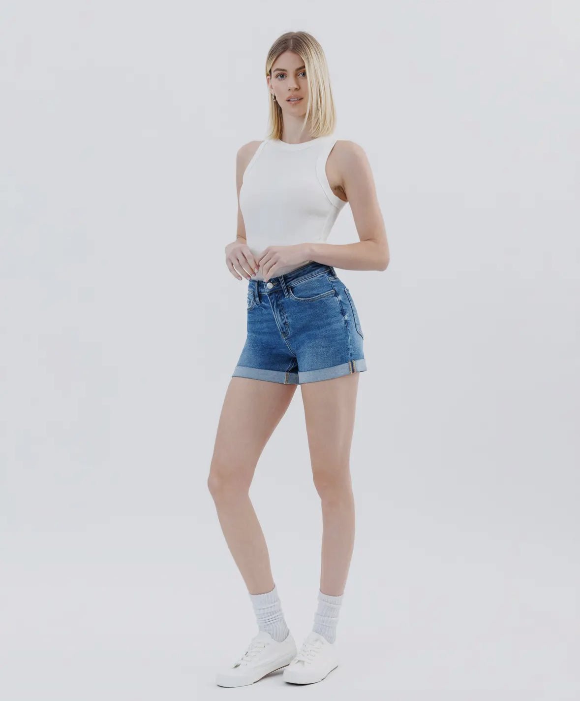 High Tide Cuffed Denim Shorts - Golden Hour BoutiqueDenim Shorts