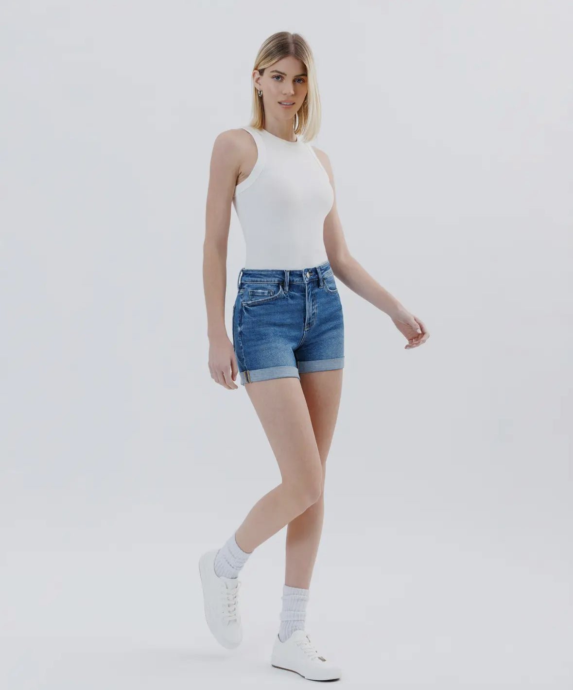 High Tide Cuffed Denim Shorts - Golden Hour BoutiqueDenim Shorts