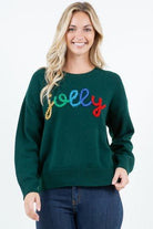 Hunter Green Jolly Tinsel Sweater - Golden Hour BoutiqueSweater