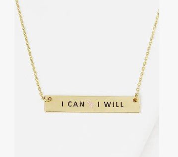 I Can & I Will Cancer Awareness Necklace - Golden Hour Boutique