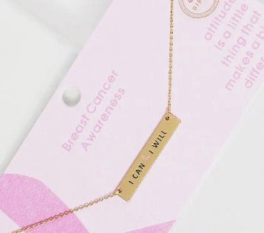 I Can & I Will Cancer Awareness Necklace - Golden Hour Boutique