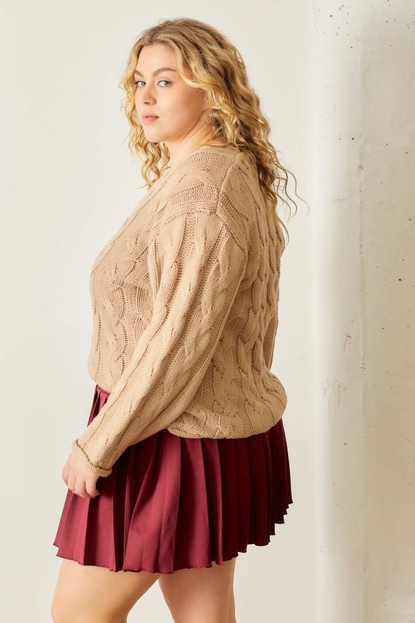 Just Perfect Cable Knit Sweater - Golden Hour BoutiqueSweater