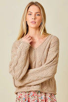 Just Perfect Cable Knit Sweater - Golden Hour BoutiqueSweater