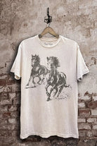 Mineral Wash Running Horses Tee - Golden Hour BoutiqueGraphic Tees