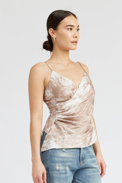 Mocha Swirl Surplice Tank Top - Golden Hour Boutique