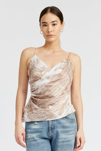 Mocha Swirl Surplice Tank Top - Golden Hour Boutique