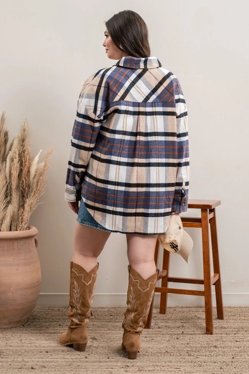 Out And About Flannel Shacket - Golden Hour BoutiqueFlannel