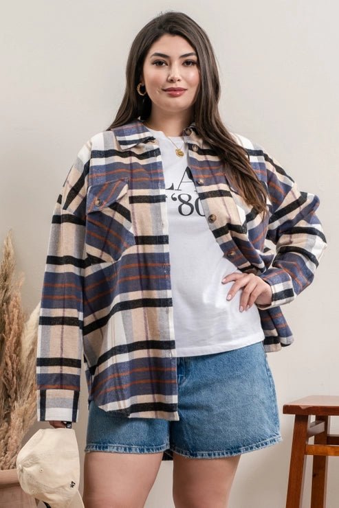 Out And About Flannel Shacket - Golden Hour BoutiqueFlannel