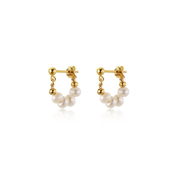 Pearl Hoop Earrings - Golden Hour BoutiqueEarrings