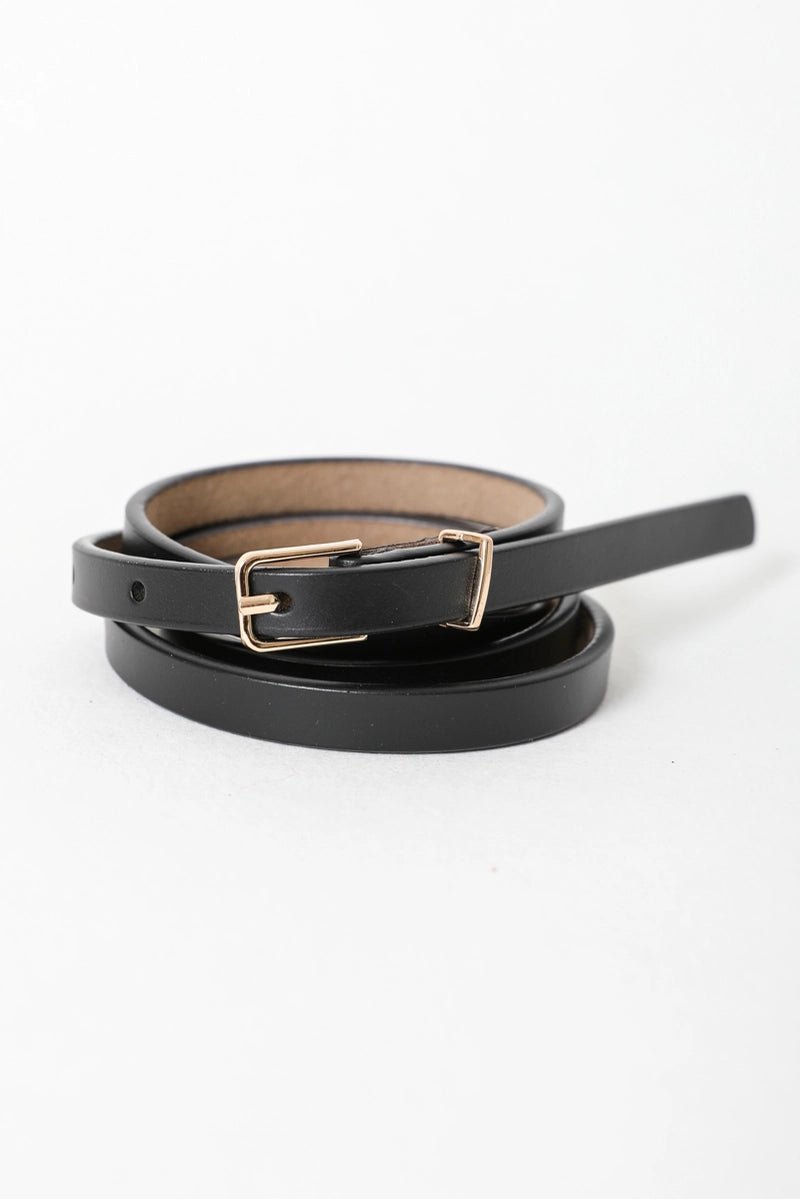 Skinny Leather Cinch Belt - Golden Hour Boutique