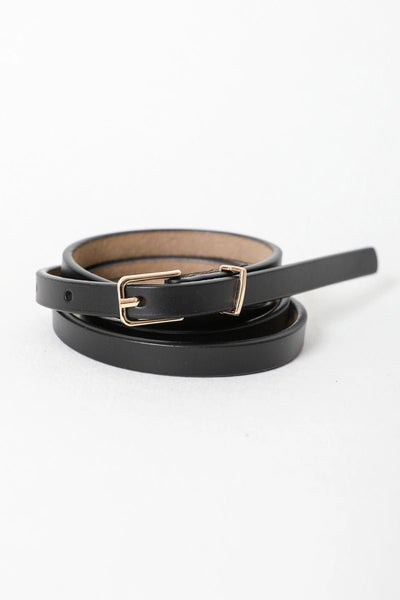 Skinny Leather Cinch Belt - Golden Hour Boutique