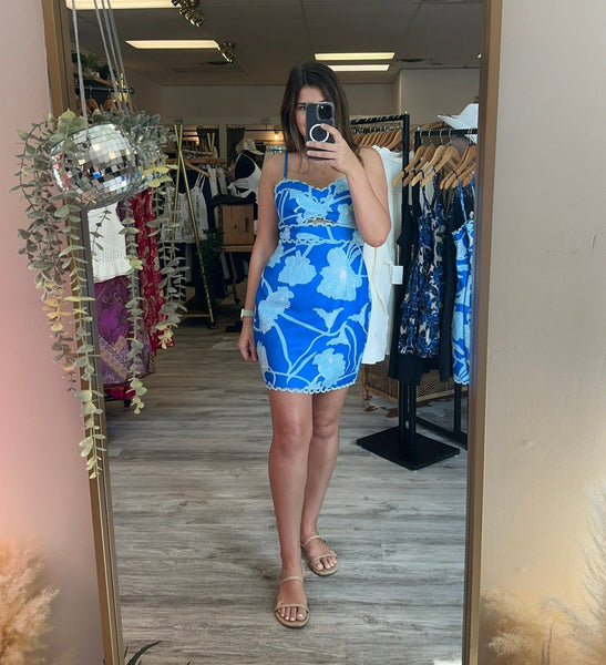 Sunday Blues Mini Dress - Golden Hour Boutique