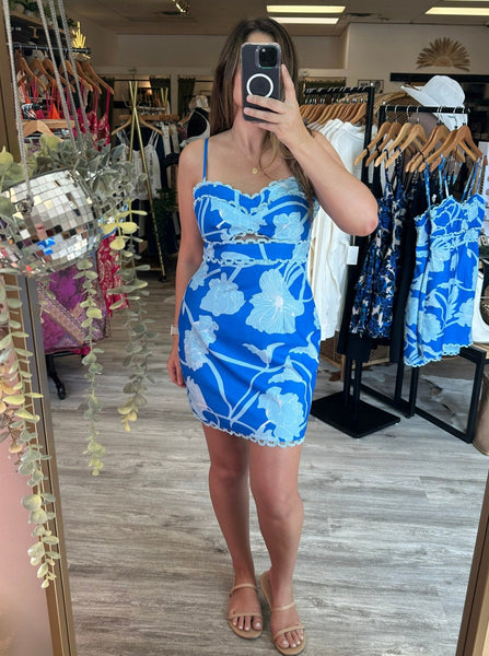 Sunday Blues Mini Dress - Golden Hour Boutique